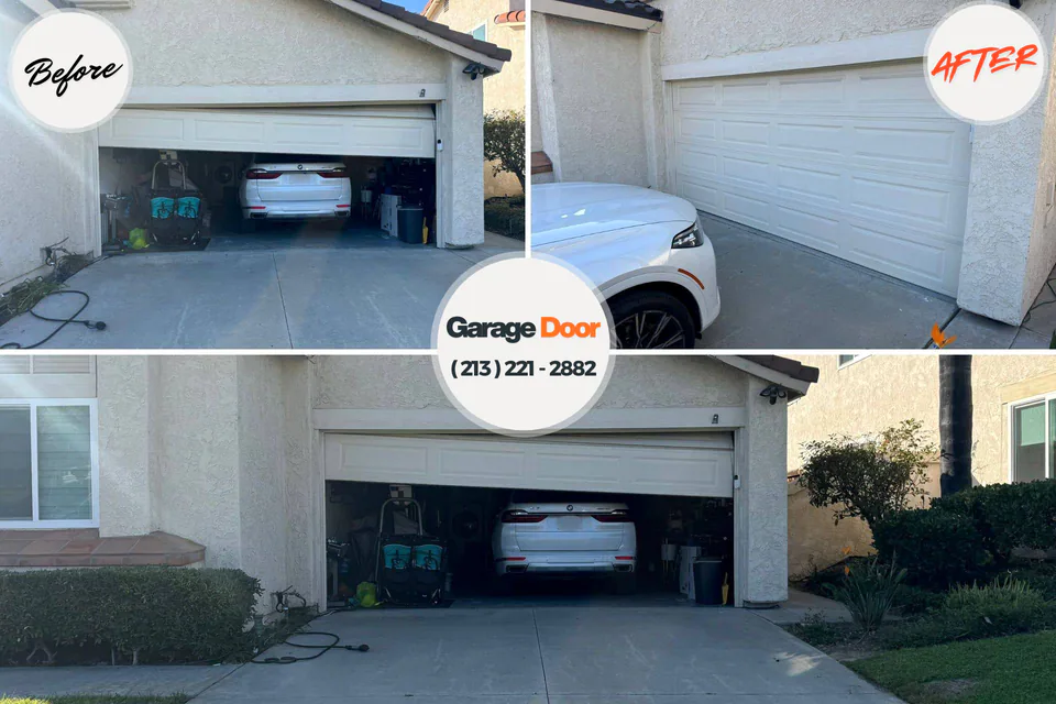 Before and after: garage door repair Fremont, OH